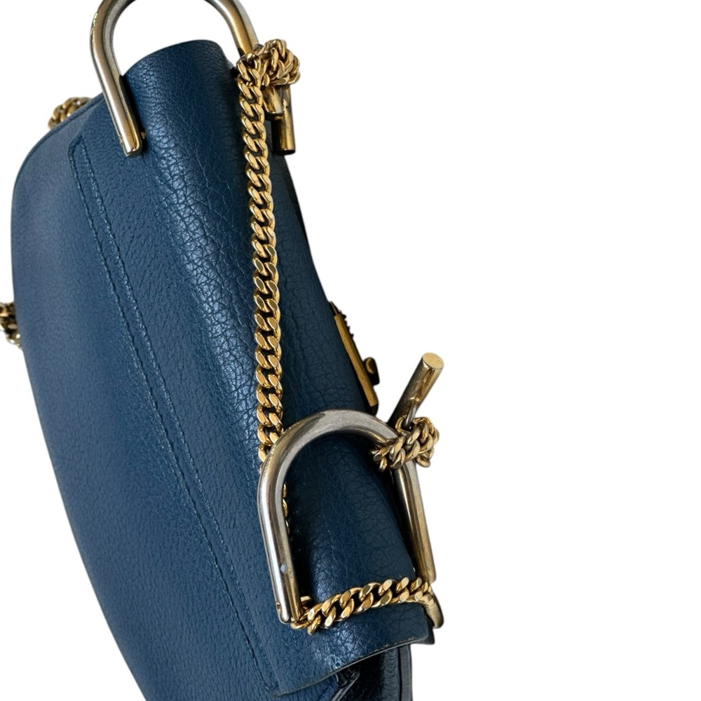 Chloe Blue Leather Small Drew Shoulder Bag - Picture 9 of 12
